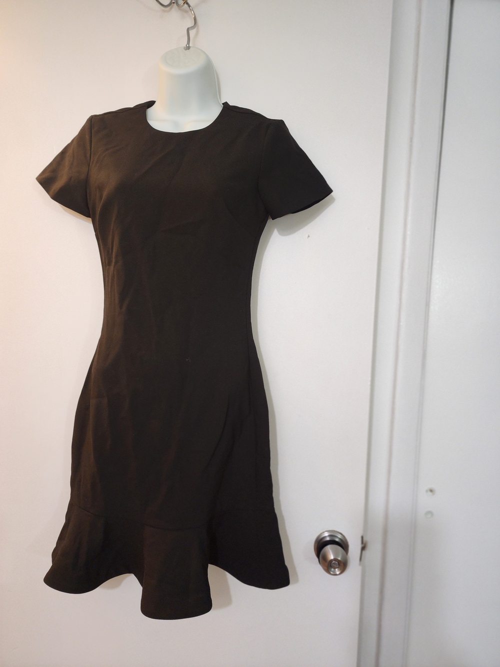 Likely Black Short-Sleeve Fit & Flare Mini Dress
